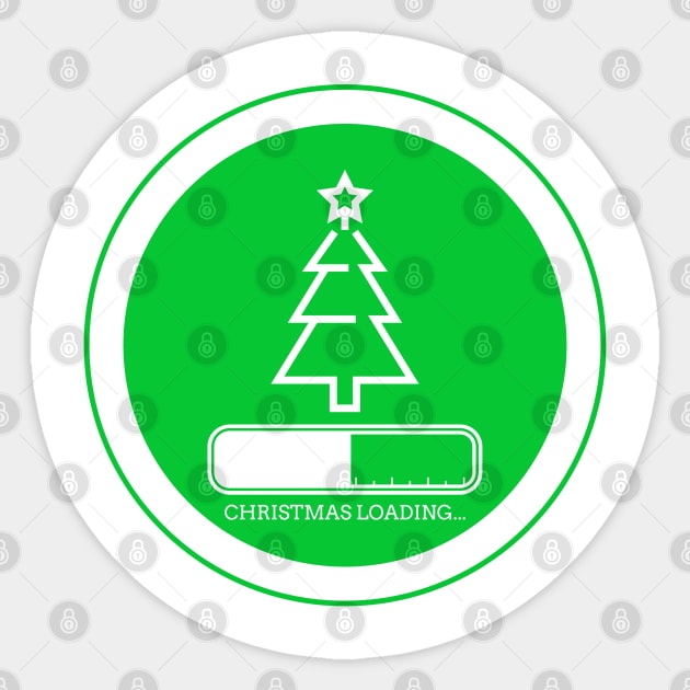 Loading... Christmas Tree xmas Festive Holiday Costume Green Secret Santa Gift Artwork Sticker by Created by JR